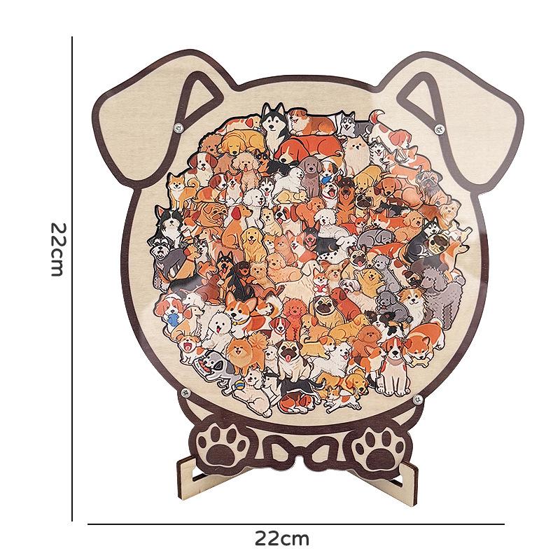 Puzzle 3D en Bois Chat Forme Irrégulière - Jouet Mignon à Empiler Amusant Cadeau