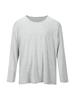 Maebeolig Semi-U-Neck Loose Fit Plain Long Sleeve T-Shirt Gray