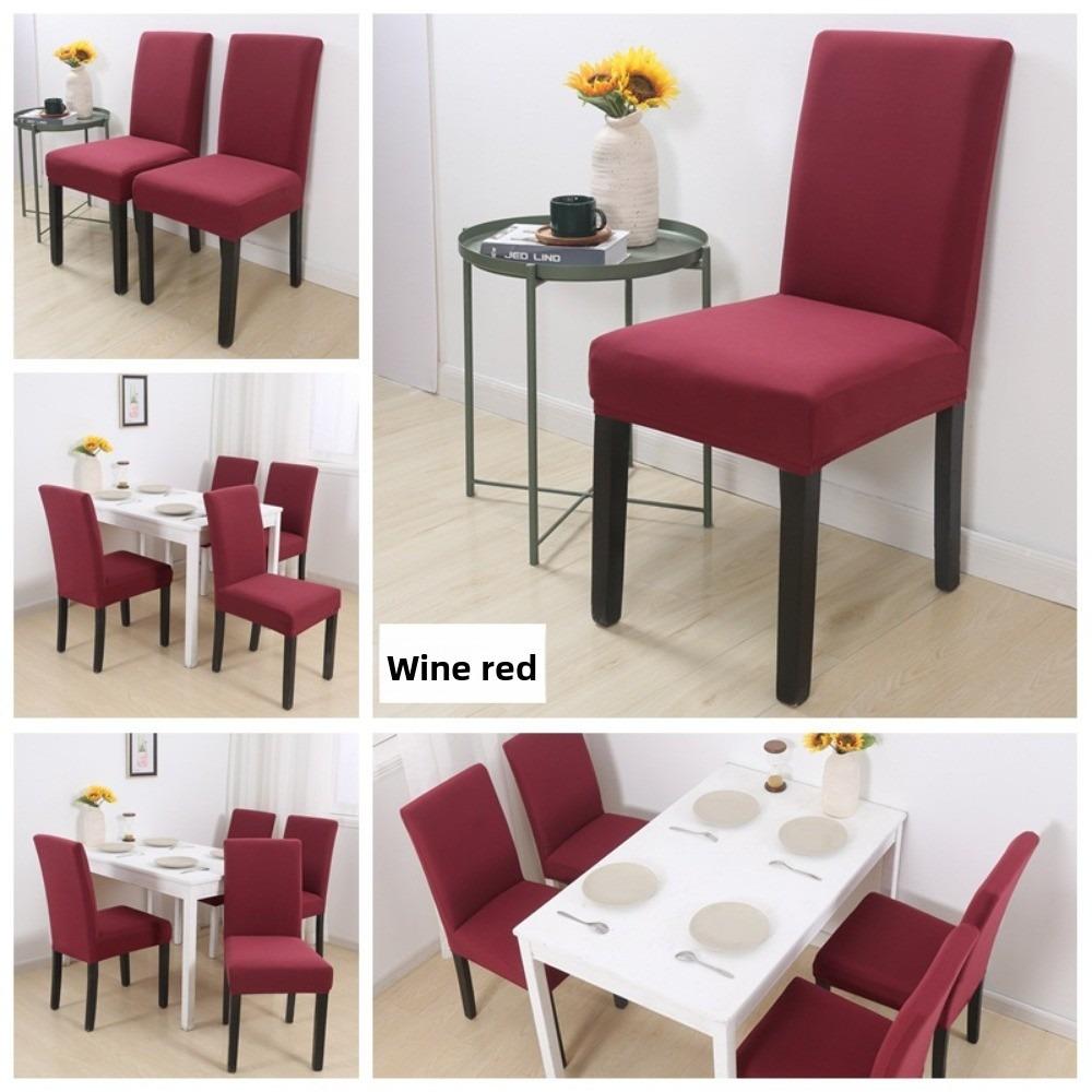 Elastic Cushion Cover Pure Color Chair Slipcover High Quality Dining Chair Cover
