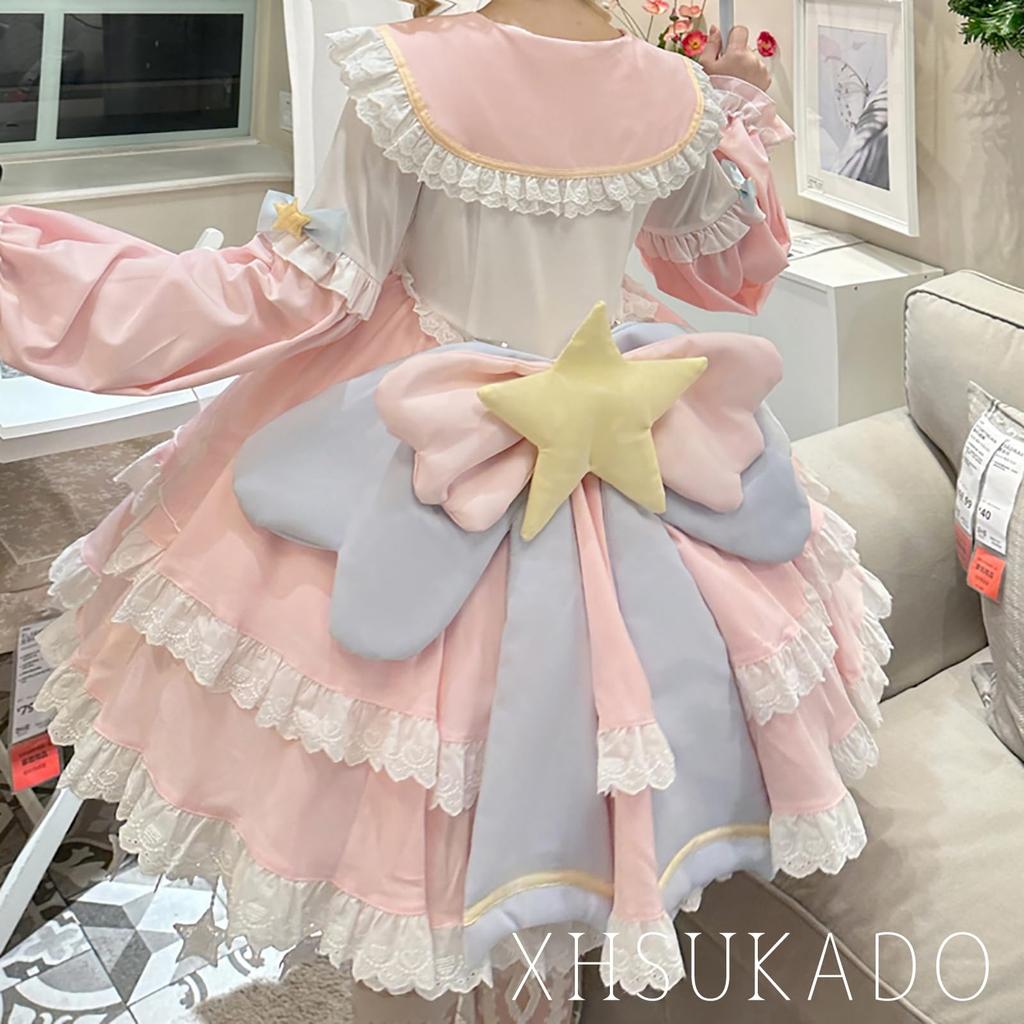 Lolita Dress Dress Spring Summer Autumn Dreamy Cute Ribbon Lolita Gothic Lolita Young Lady Star Pattern Sailor Collar Sweater Clothing Girly Cosplay