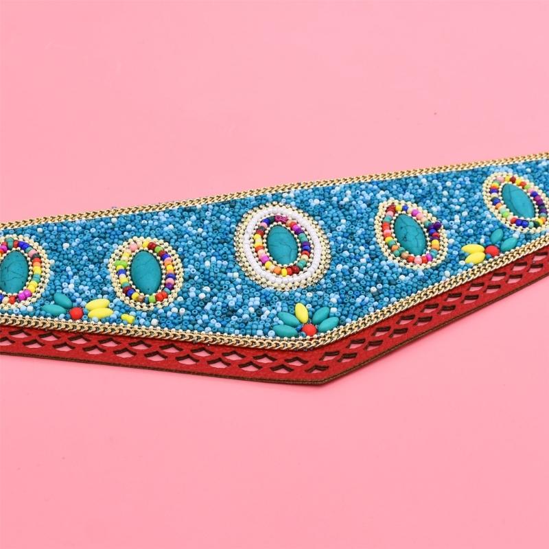 Bohemian Multicolored Beaded Belt Handwoven Adjustable Waistband For Women Ethnic Style Festival Accessory