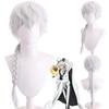 Cosplay Wigs 85cm Nikolai Gogol Cosplay Wig Anime Bungo Stray Dogs 4 Nikolai Gogol Wig Light Cyan Braid Heat Resistant Hair Wigs