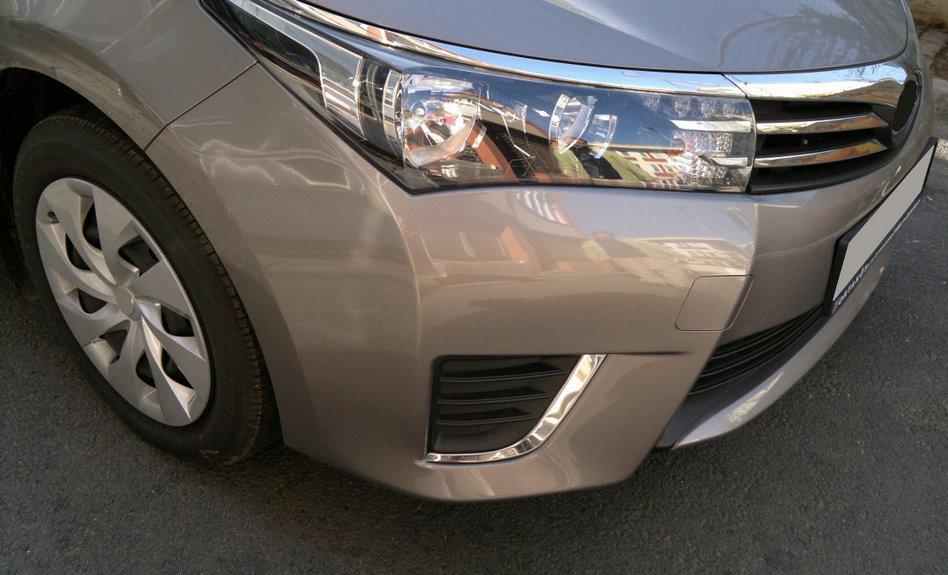 

Накладки на противотуманки (2013-2016, нерж.) для Toyota Corolla