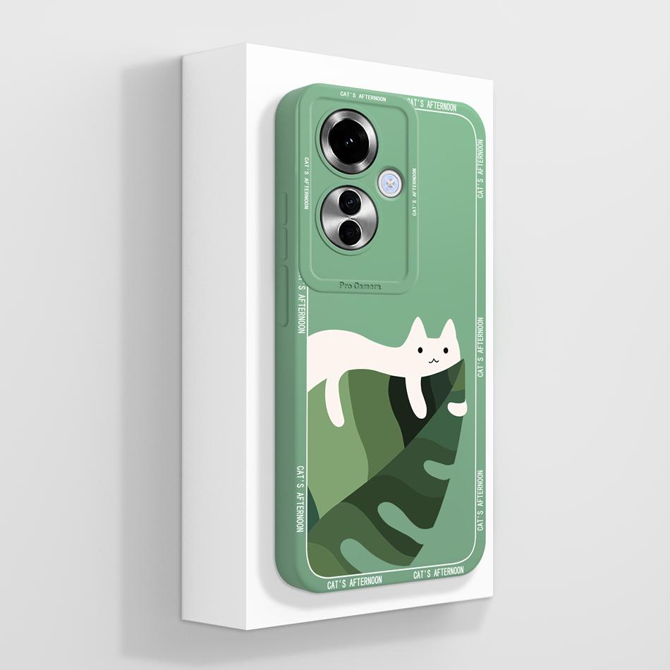

Case For Oppo Reno 11F F25 Pro Cute Design Full Coverage Funda For Oppo Reno11F F25Pro Soft Liquid Silicone Phone Back Cover Oppo Reno 11F