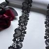 4cm Wide Black Polyester Lace, Floral Narrow Crocheted Lace Trim for Garment, Dress, Lingerie, Underwear, Bra, Sewing & Crafting