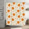 Kids Bath Shower Curtain Orange Tiger Green Leaf Floral Design for Bathroom Decorations – Machine Washable Fabric Waterproof Sho