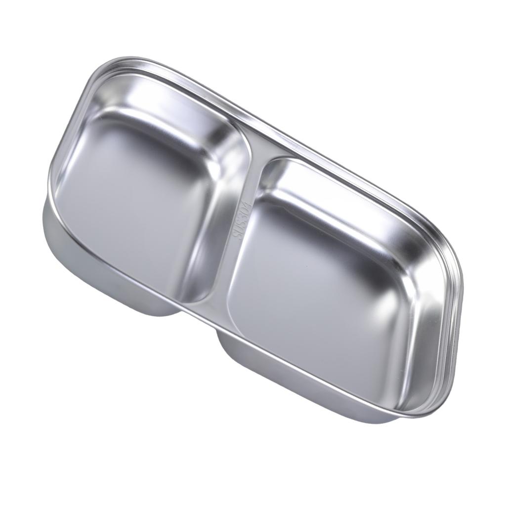 304 Stainless Steel Divided Plate with Multiple Sections Ideal for Family Meals School Lunches and Office Bento