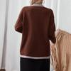 Vintage Autumn Winter Knitwear Cardigan Loose Long Sleeve V Neck Solid Color Sweater Top