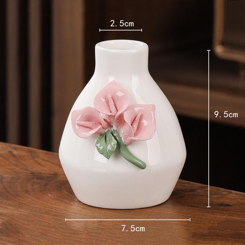 Mini vază vază ceramică cu flori în relief porțelan artizanat accesorii aranjamente florale hidroponie terariu decorare acasă