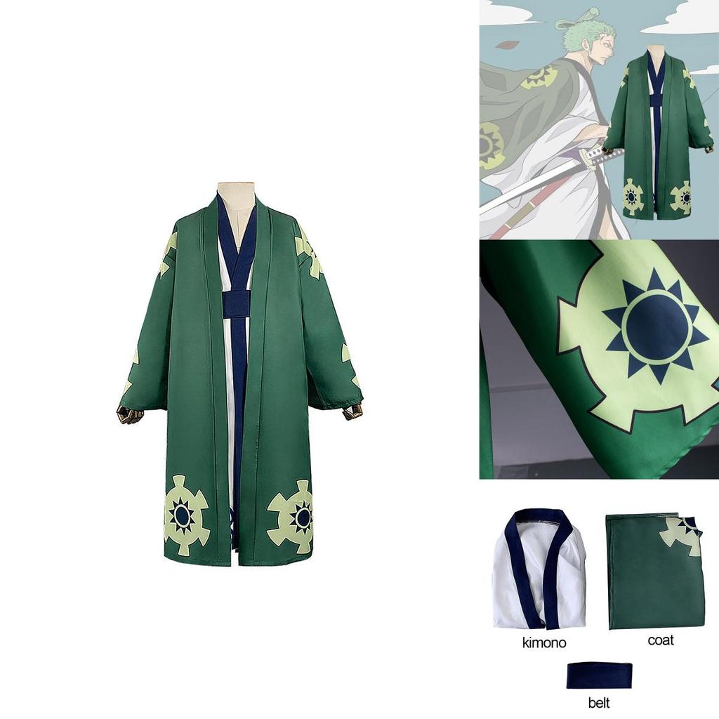 One Piece Roronoa Zoro Kimono Robe Full Suit Perfect For Comic Con Halloween And Family Gatherings