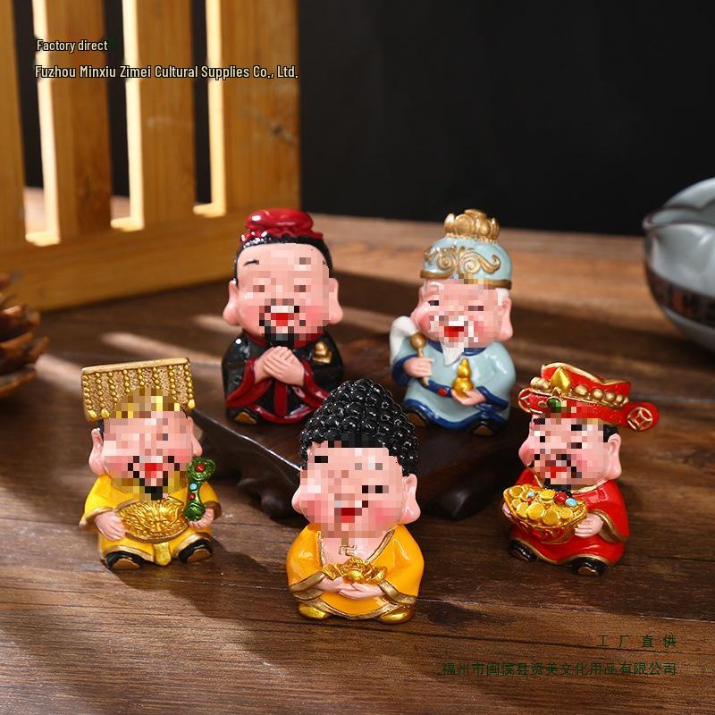 Five Fortune Gods Figurine for Office or Home Decor, Perfect for Entrances, TV Cabinets, Shop Openings, and Housewarming Gifts