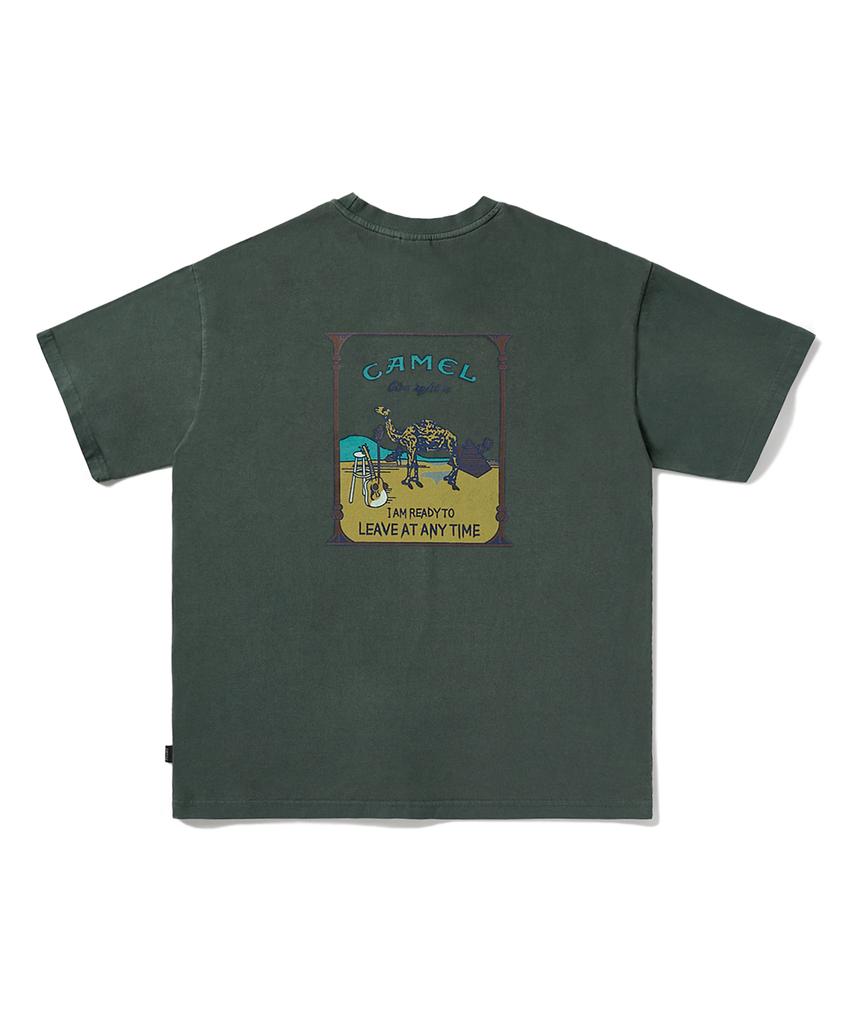 Peullukeu Camel Pigment Short Sleeve T-Shirt Blue Green Fst727