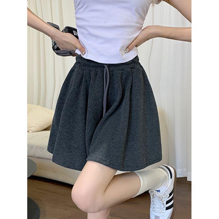 Women's Summer 2025 High-Waisted Wide-Leg Ballet Style Drawstring Shorts