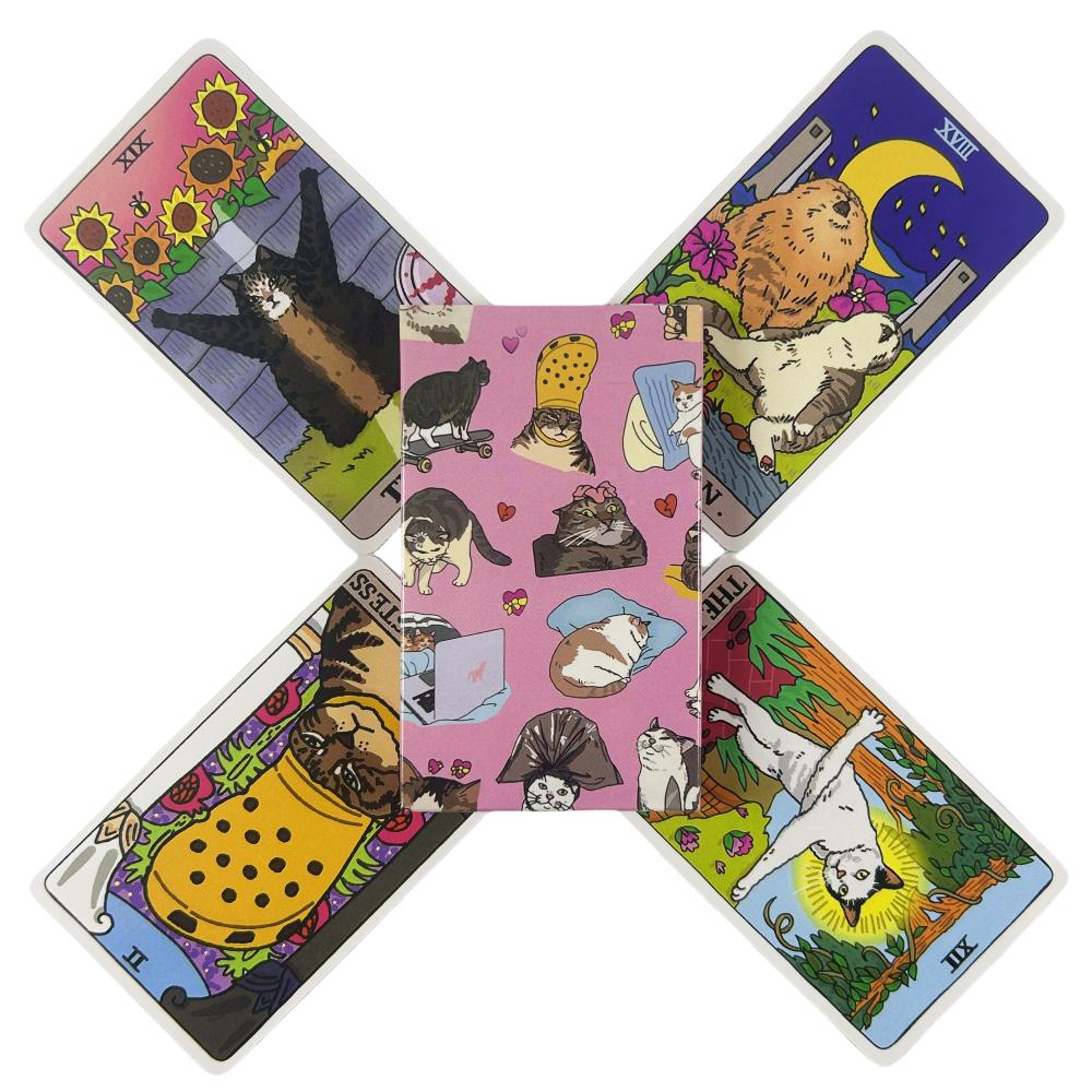 Cat Meme Tarot Cards 22 Major Arcana Cat Meme Tarot Funny Witchy Cat Tarot Deck Cat Kawaii Uwu Funny Pink Cute Tarot