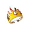 Goth Flame Opening Rings for Women Metal Charms Vintage Punk Friendship Rings
