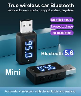 Car Bluetooth 5.6 FM Transmitter Receiver Handsfree Call Mini USB Wireless Adapter Auto Audio with LED Display For Car FM Radio