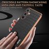 For Samsung Galaxy S24 Case Electroplating Crocodile Texture PU+TPU Anti-Drop Phone Cover
