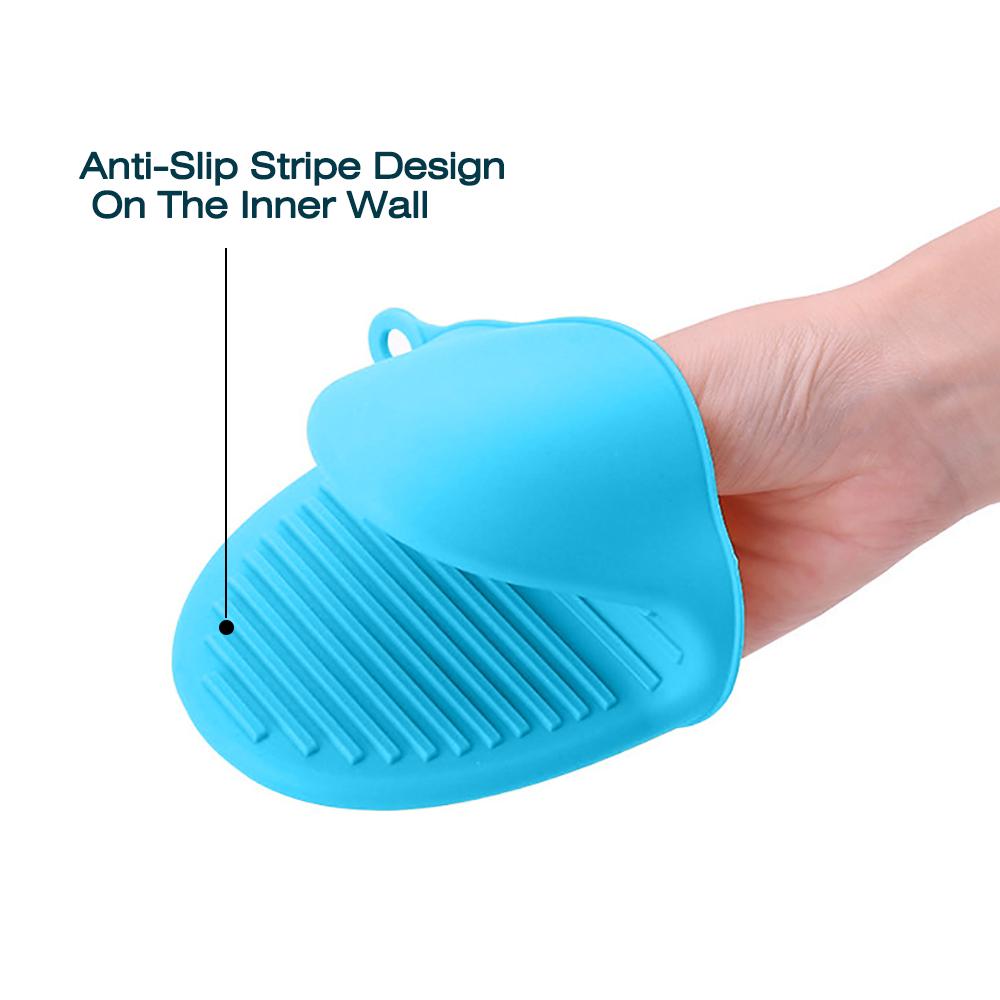 1piece Soft Silicone Heat Resistant Anti-Scald Gloves Pinch Grips Thick Oven Mitts Kitchen Cookin Tool Hand Clip