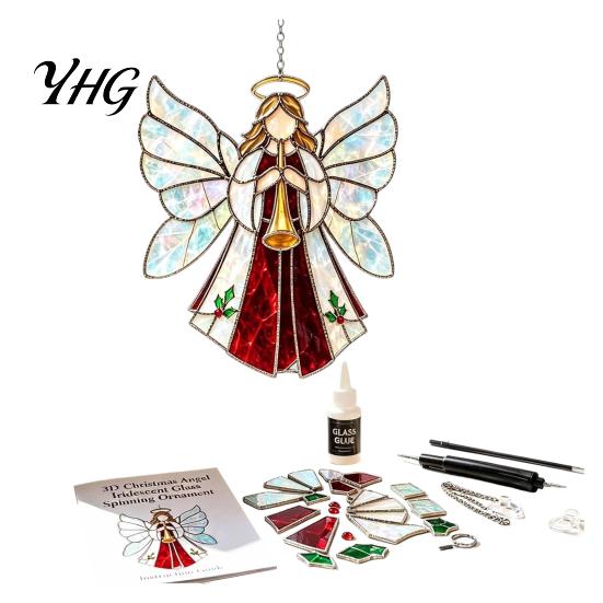Complete Glass Assembly Set Christian Suncatcher DIY Kit, Stained Style Religious Sun Catcher, Relaxing Handcraft Gifts Iridescent Hanging Ornament