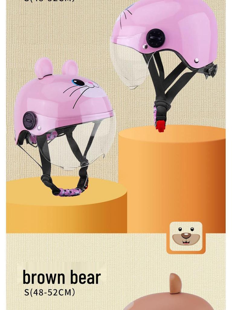 Dziecięcy kask rowerowy z goglami przeciwmgielnymi UV i uszami dźwiękowymi