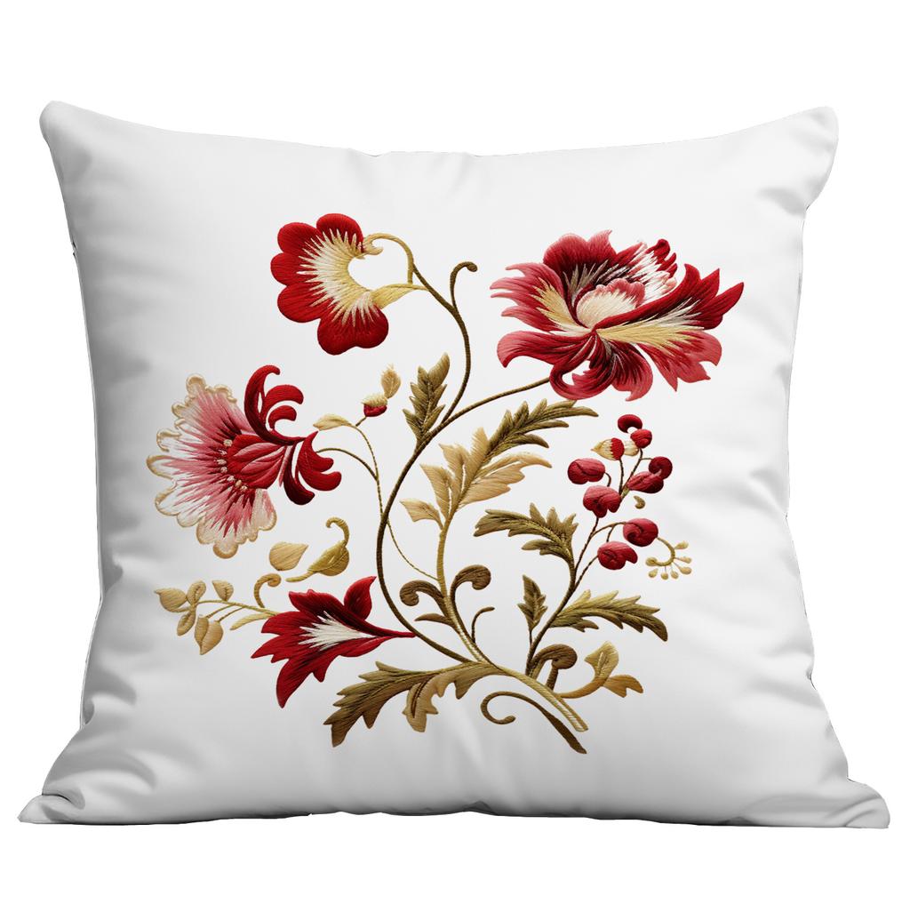 Spring and Summer Imitation Embroidered Flower Pillowcase Home Sofa Living Room Pillowcase New Style Pillowcase
