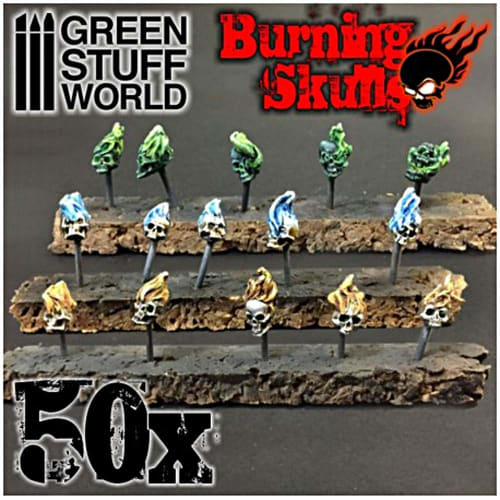 Green Stuff World Will-o'-the-Wisp Skulls, 50-Piece Set, Miniature Accessory, GSWD-1498