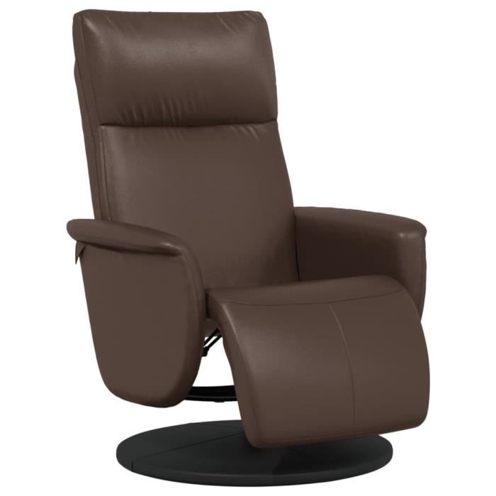 VidaXL Fauteuil inclinable avec repose-pieds marron similicuir 356546