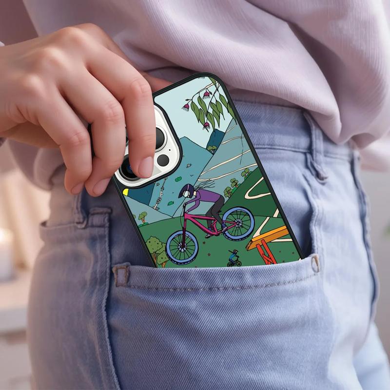 Cycling Heartbeat Bike Phone Case For iPhone 17 Air 15 16e 14 13 Pro Max Coque 12 11 Pro Max PLUS Cover