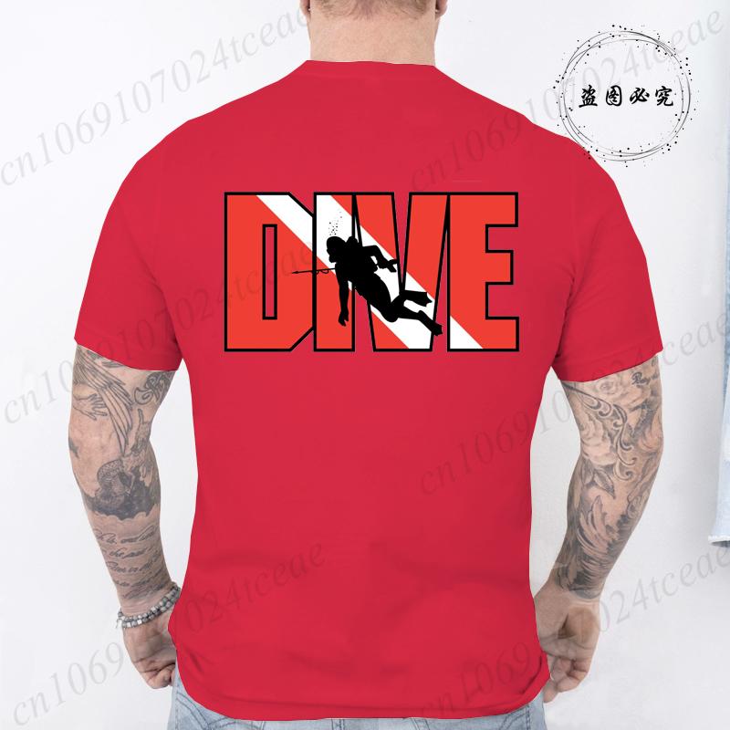 New Fashion T Shirt for Men Casual Short Sleeve Hip Hop Streetwear SCUBA Dive Print Tee Shirt Pullover Mens Women T-shirt Tops