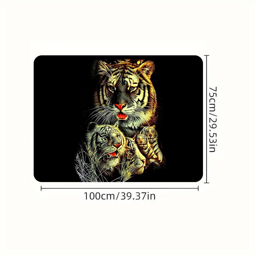 1Pcs Tiger Print Pattern Car Trunk Mat with Anti Slip Cargo Liner Waterproof Rear Storage Protector Floor Mat for SUV Sedan Vehi
