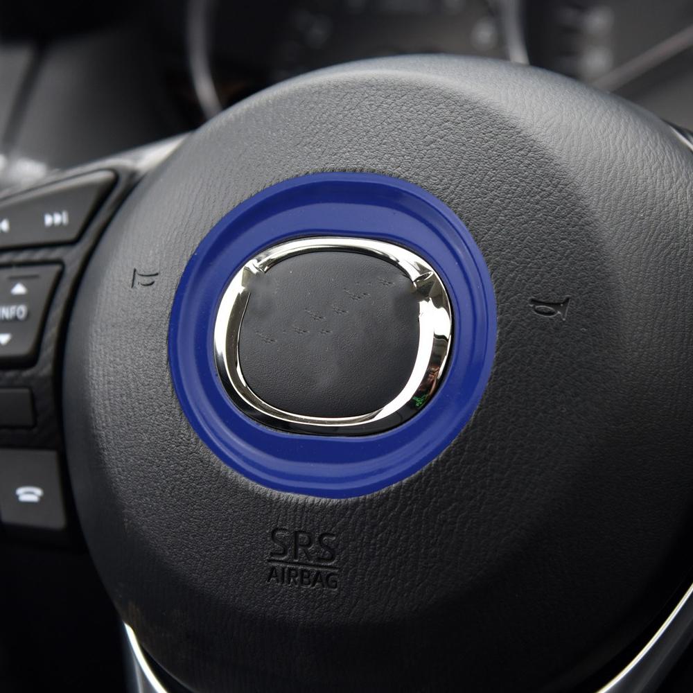 For Mazda 2 3 6 2016 2017 CX-3 2014-2017 CX-5 2012-2016 Steering Wheel Center Trim Logo Ring Decorative Sticker Accessories