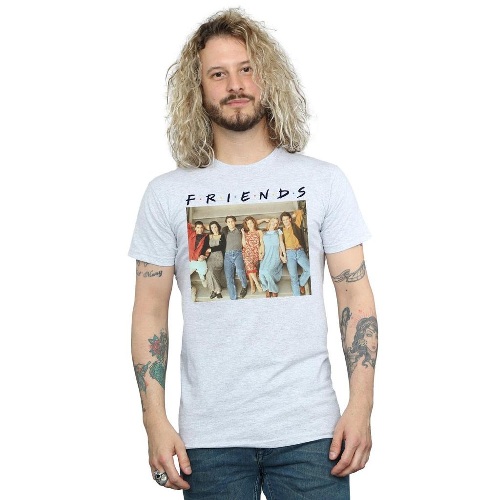 Friends Mens Group Photo Stairs T-Shirt