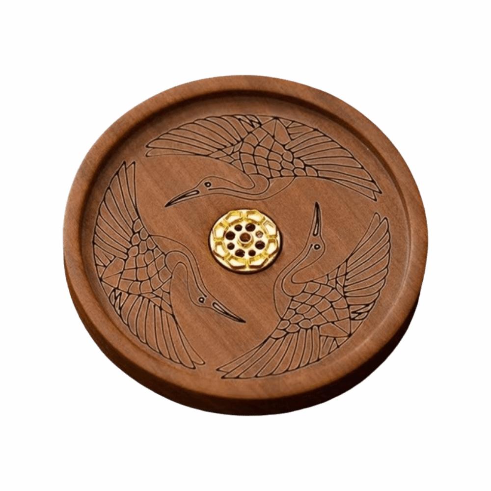 Solid Wood Line Incense Burner Handmade Incense Stove Thread Incense Insert Base Indoor Use