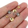 50pcs Stainless Steel 3-10mm Gold Color Steel Color Round Bead Caps Spacer Beads for Jewelry Making DIY Components Supplies