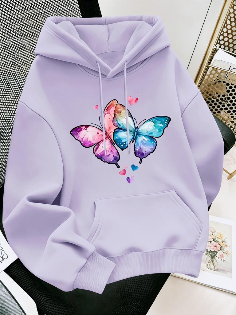 Dreamy colorful butterfly print decorated with lovely heart accents, eye‑catching graphic design