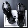 2025 new leather shoes men's high-end men's shoes first layer cowhide business dress big head wedding derby shoes black