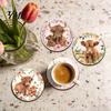 Scratch Resistant Desktop Pads Highland Cow Cork Coasters, Cute Floral Farmhouse Drink Mats with Decorative Home Kitchen Accessories Non-Slip