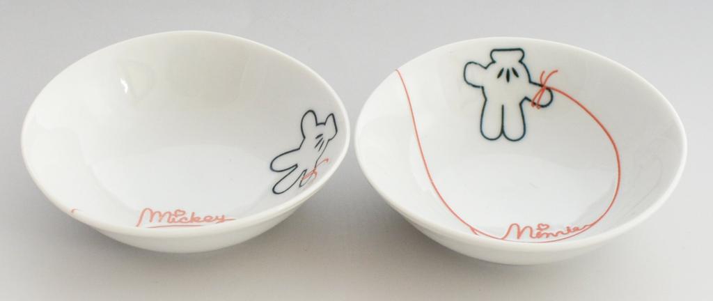 Disney Mickey Minnie of Destiny Red Dinnerware Set Gift Small Bowl Perfect for and Moving & "Love Thread" (Wooden Box) Set, Weddings, Housewarmings,