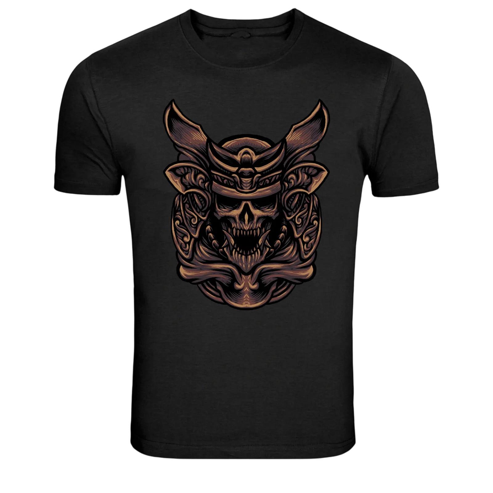 Samurai Skull Mask Japanese Warrior Graphic T-Shirt XXXL