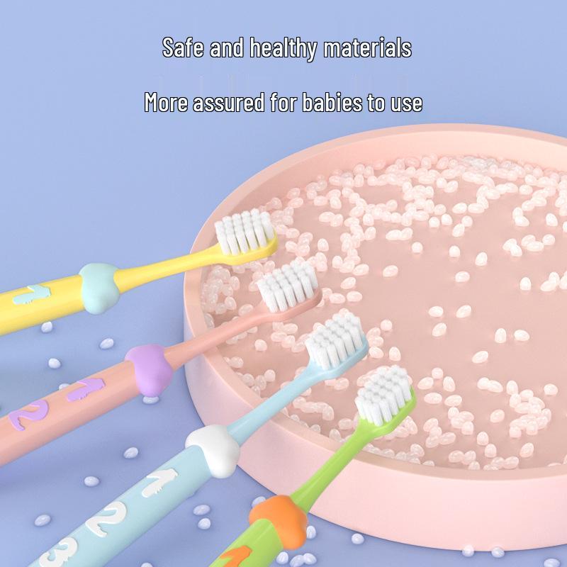 Soft Bristle Toothbrush with Cute Digital Handle for Kids Aged 3-12