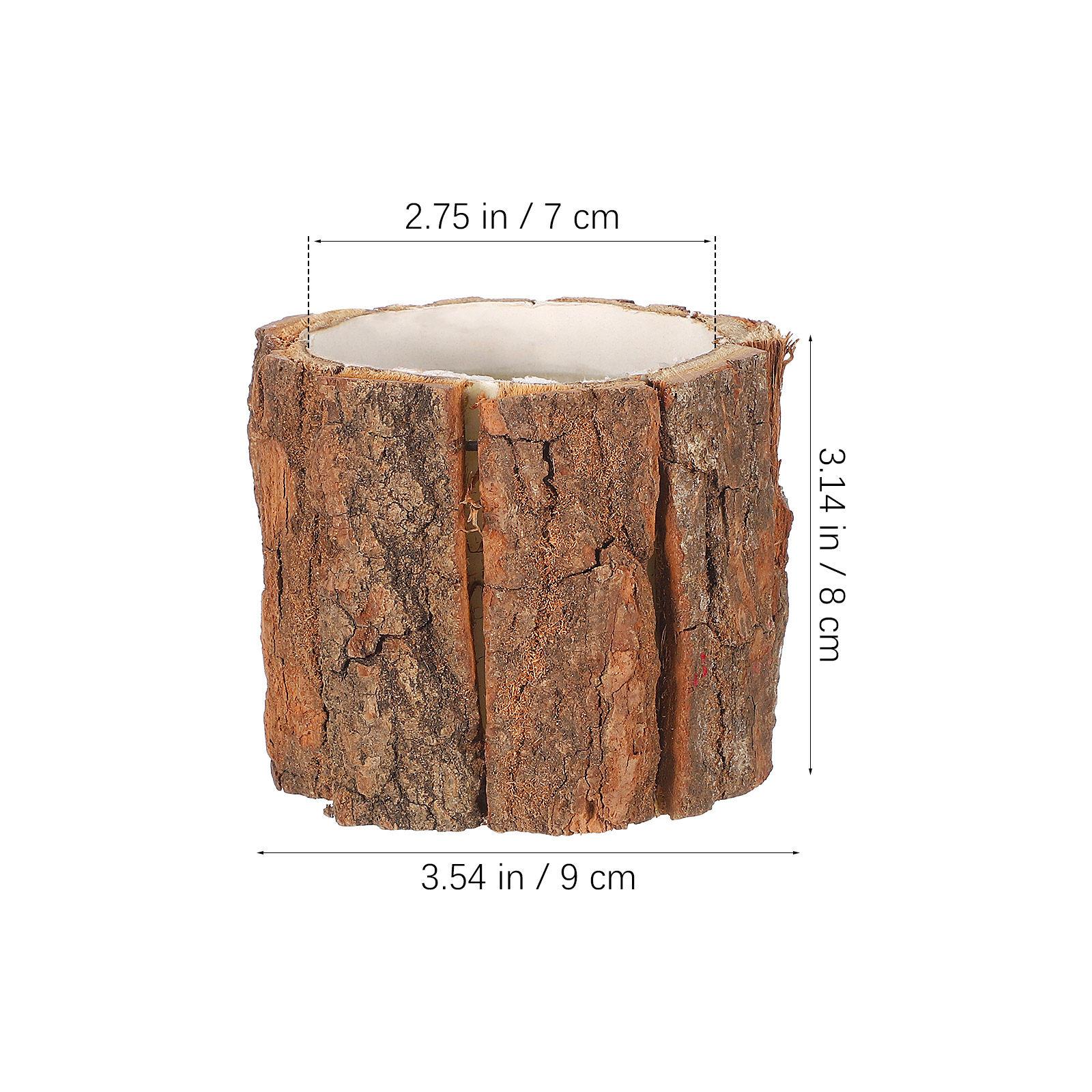 

3Pcs Waterproof Tree Stump Vase Set Natural Wood Flower Bucket for Indoor Outdoor Use Serene Home Decor Flower Arrangement