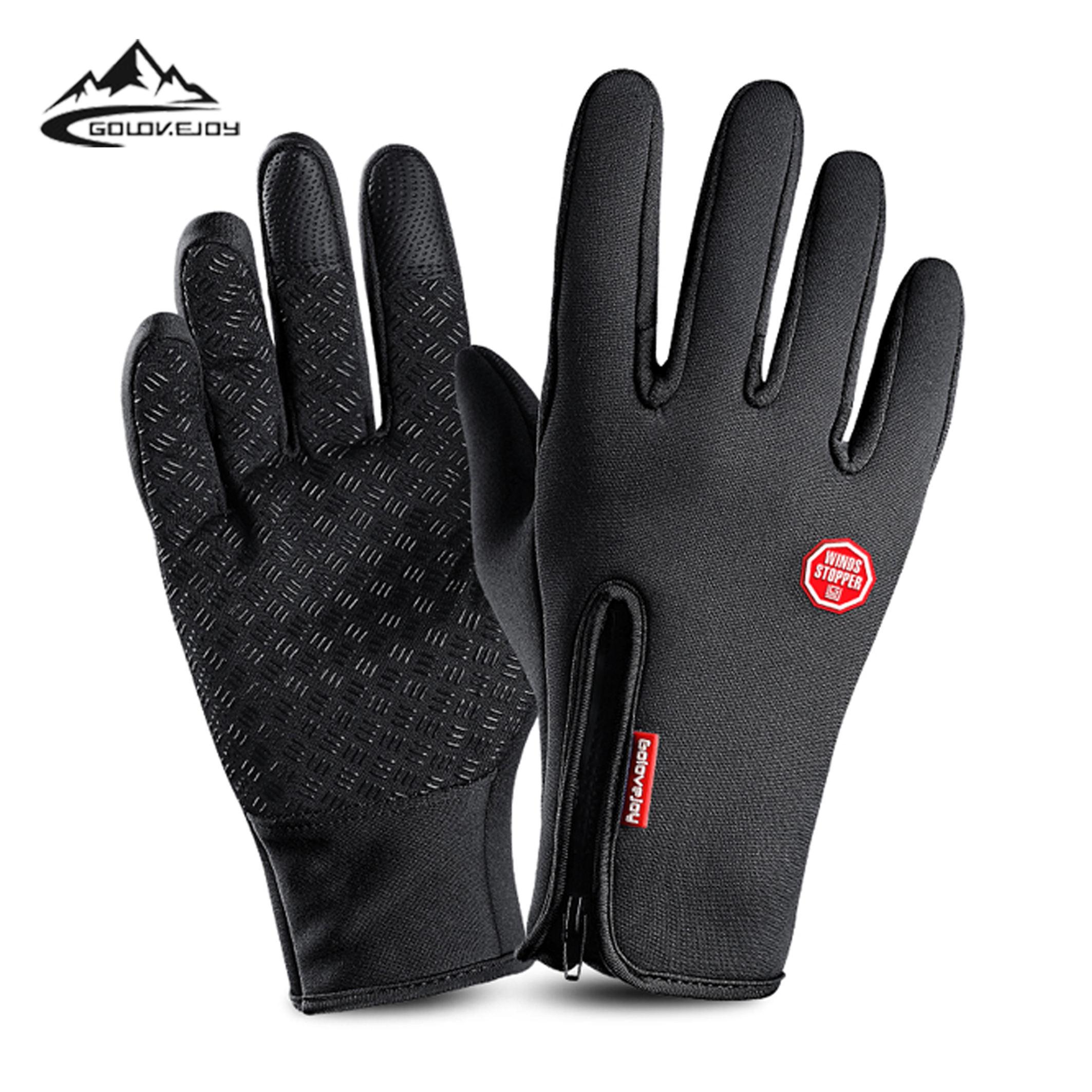 GOLOVEJOY DB02 Winter Gloves Touch Screen Windproof Waterproof Thermal Gloves for Men Women Camping Cycling Gloves Winter Black L