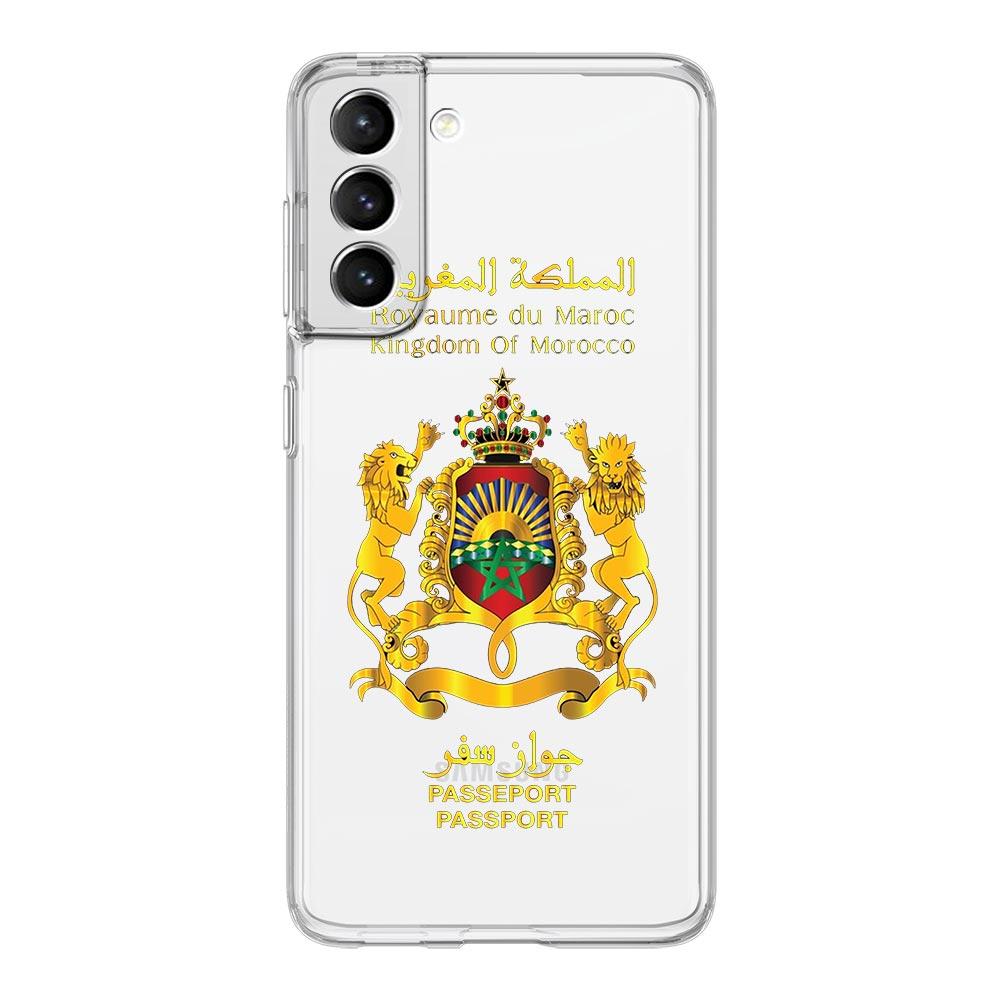 Morocco Flag Soccer Phone Case For Samsung Galaxy S23 S22 Ultra S20 S21 FE 5G S10 S10E S9 S8 Plus 4G Soft Clear Back Cover Couqe