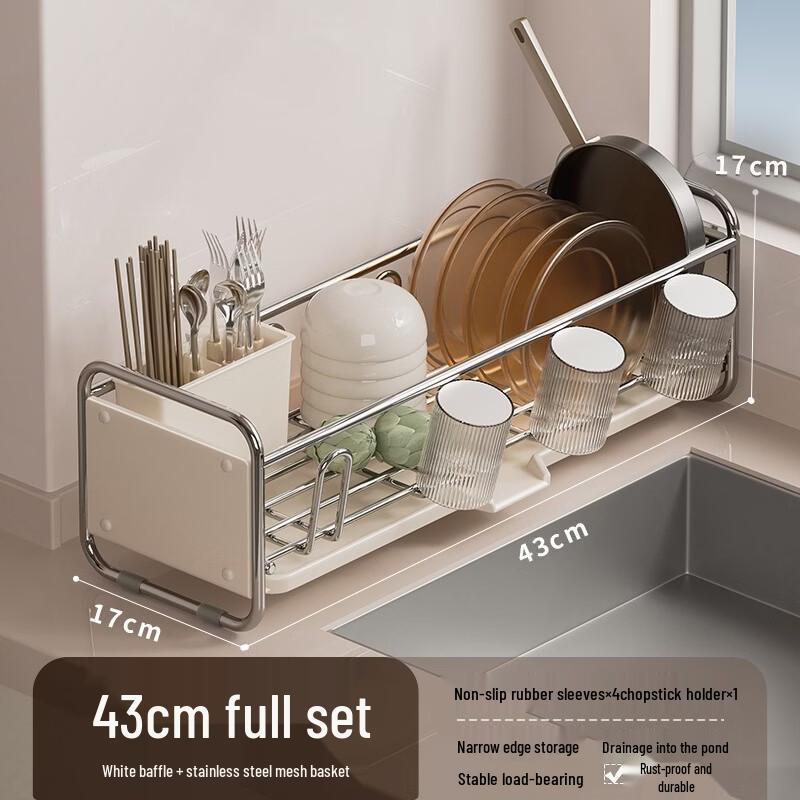 Compact Countertop Stainless Steel Dish Drying Rack