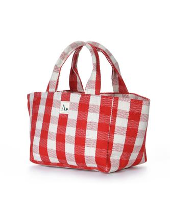 Le-Abon Sac Cabas en Coton à Carreaux Plage Rouge