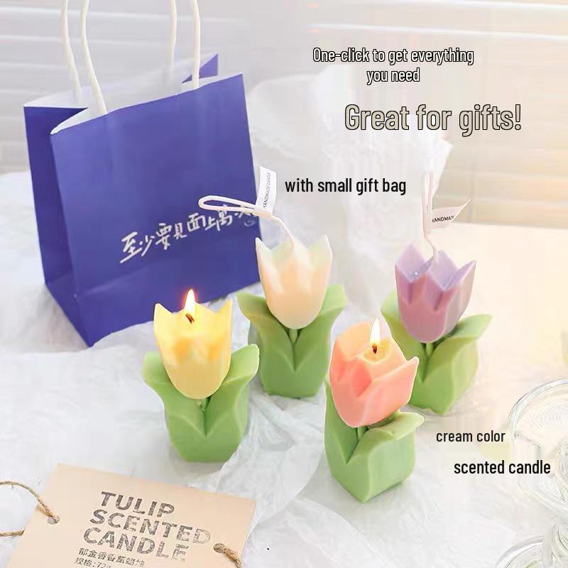 Tulip Flower-Shaped Scented Candle - Teacher's Day Gift & Party Favor