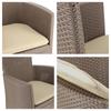 Stuhl Sessel Gartenstuhl für Balkon Terrasse Bequem Allibert + Kissen Beige