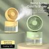 Portable Fan Air Humidifier 350ml Water Cooler Table Fan 1500mAh Usb Rechargeable Fan Essential Oil Diffuser Night Light Car Fan