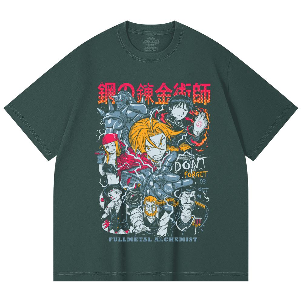 230 Gsm 100% Cotton Fullmetal Alchemist V1 Print Unisex Heavy Cotton T Shirt