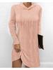 Hooded Pullover Knitted Sweater Dress Solid Color Dress Elegant Long Sleeve Dresses Causal Women Dress